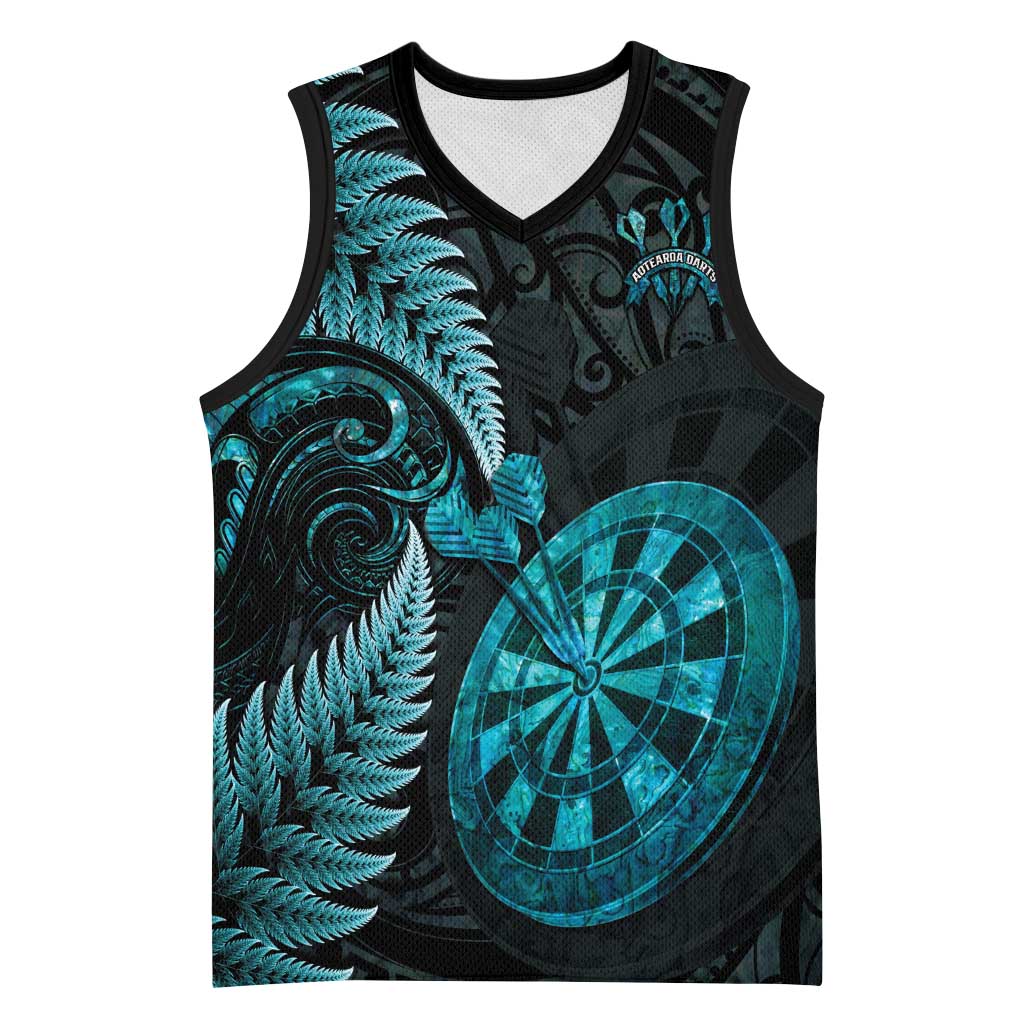 Personalised New Zealand Darts Basketball Jersey Happiness Is A Tight Threesome Maori Paua Shell - Aussie Hoodie