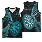 Personalised New Zealand Darts Basketball Jersey Happiness Is A Tight Threesome Maori Paua Shell - Aussie Hoodie