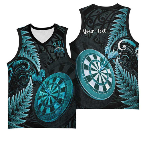 Personalised New Zealand Darts Basketball Jersey Happiness Is A Tight Threesome Maori Paua Shell - Aussie Hoodie
