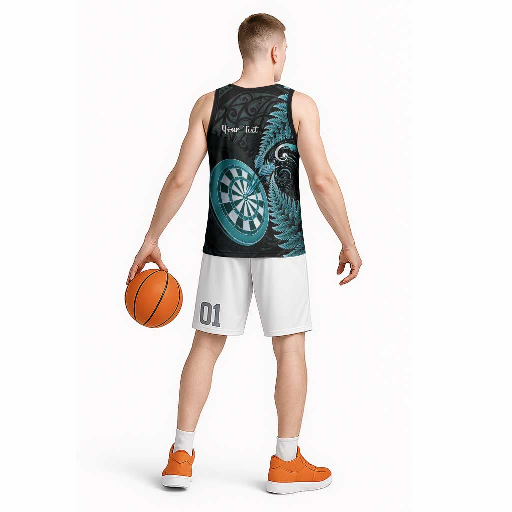 Personalised New Zealand Darts Basketball Jersey Happiness Is A Tight Threesome Maori Paua Shell - Aussie Hoodie