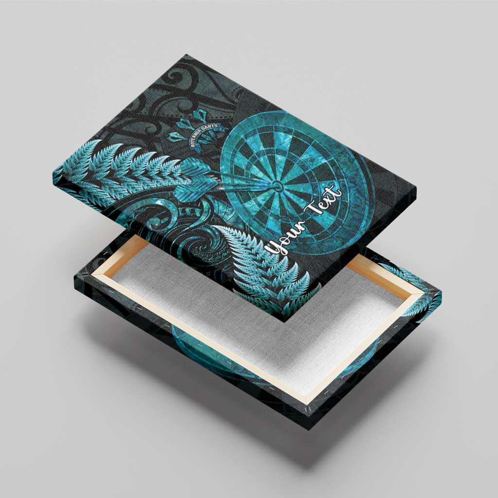 Personalised New Zealand Darts Canvas Wall Art Happiness Is A Tight Threesome Maori Paua Shell