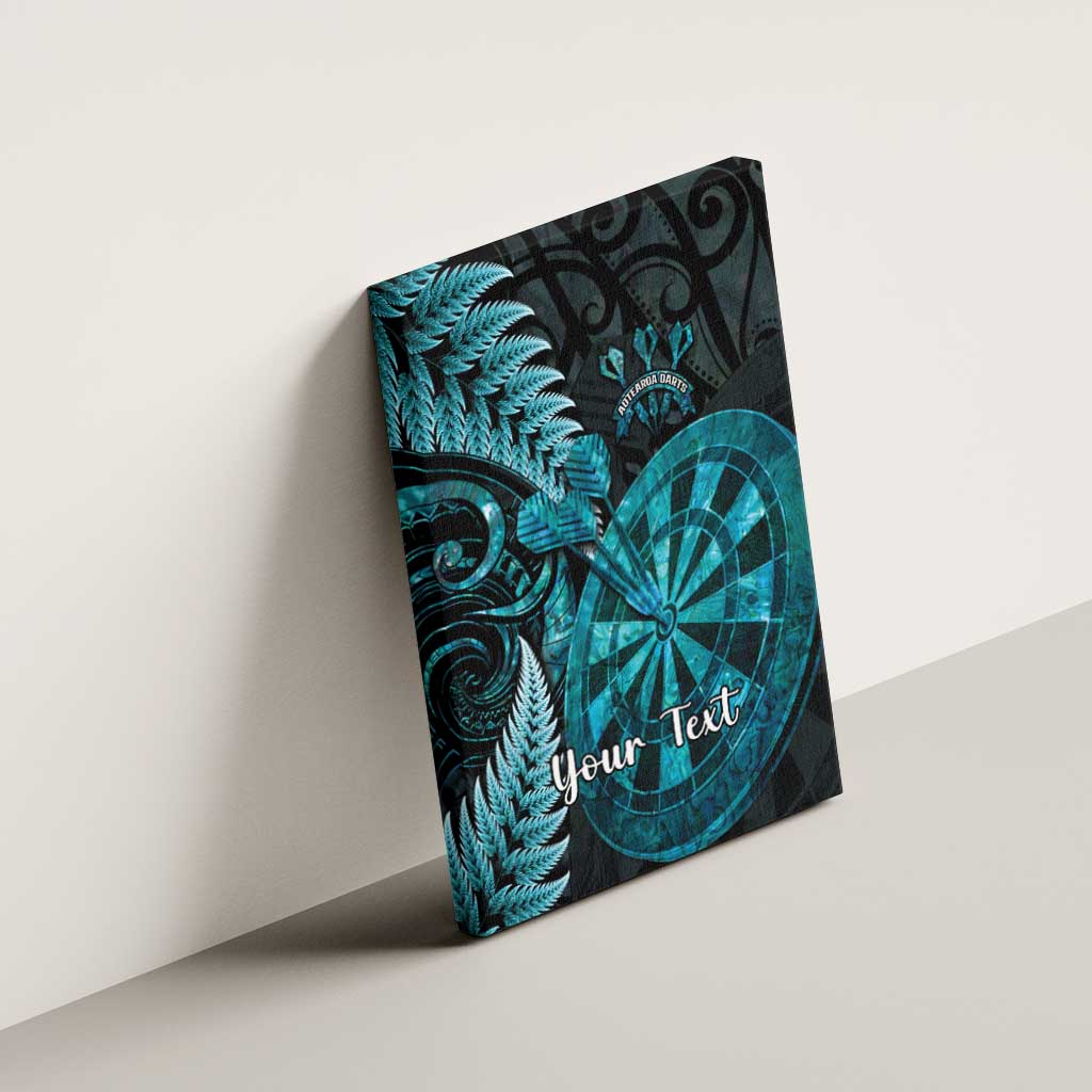 Personalised New Zealand Darts Canvas Wall Art Happiness Is A Tight Threesome Maori Paua Shell