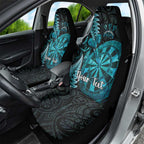 Personalised New Zealand Darts Car Seat Cover Happiness Is A Tight Threesome Maori Paua Shell