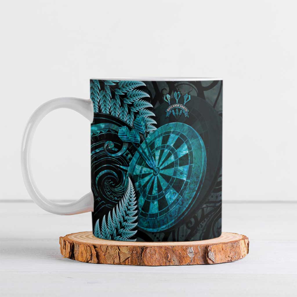 Personalised New Zealand Darts Ceramic Mug Happiness Is A Tight Threesome Maori Paua Shell - Aussie Hoodie
