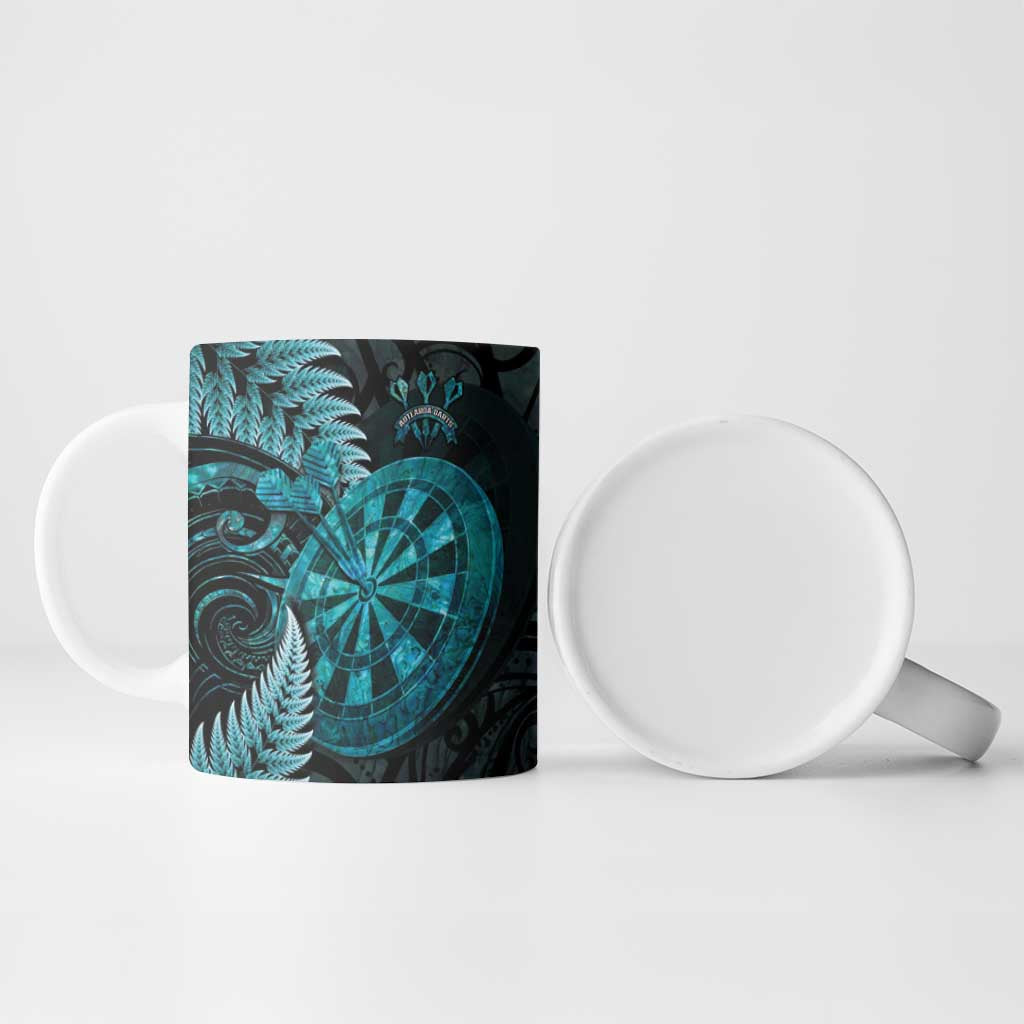 Personalised New Zealand Darts Ceramic Mug Happiness Is A Tight Threesome Maori Paua Shell - Aussie Hoodie
