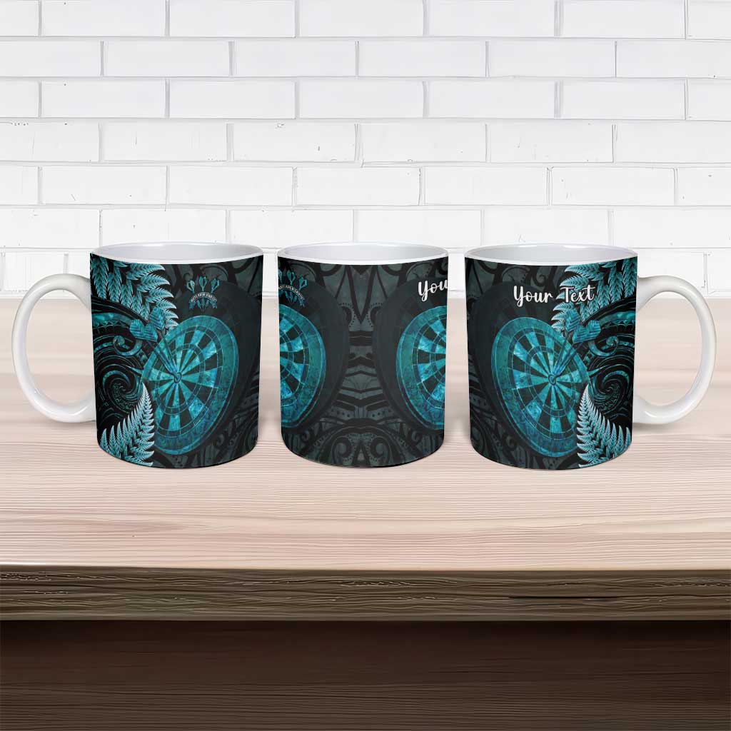 Personalised New Zealand Darts Ceramic Mug Happiness Is A Tight Threesome Maori Paua Shell - Aussie Hoodie
