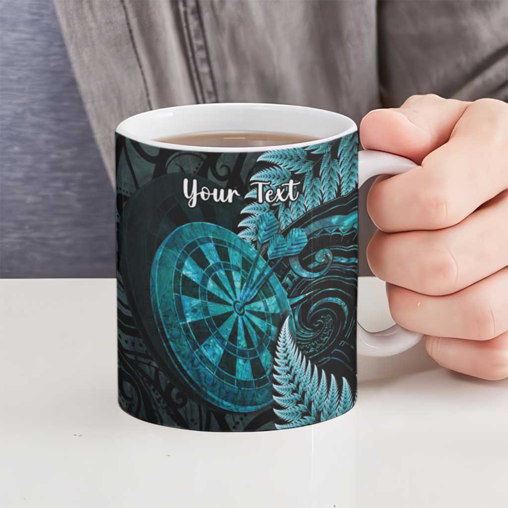 Personalised New Zealand Darts Ceramic Mug Happiness Is A Tight Threesome Maori Paua Shell - Aussie Hoodie