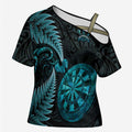Personalised New Zealand Darts Cross Shoulder Shirt Happiness Is A Tight Threesome Maori Paua Shell - Aussie Hoodie