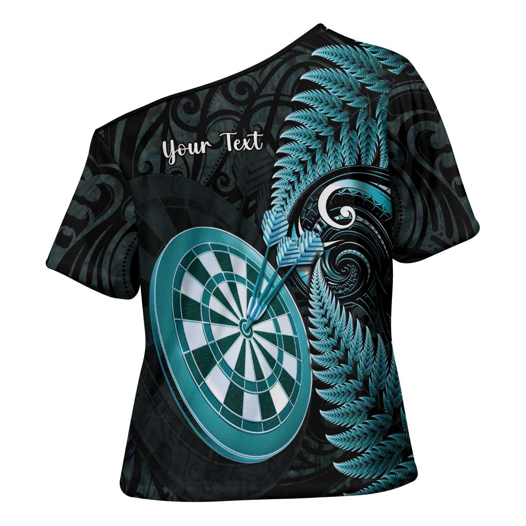 Personalised New Zealand Darts Cross Shoulder Shirt Happiness Is A Tight Threesome Maori Paua Shell - Aussie Hoodie