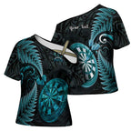 Personalised New Zealand Darts Cross Shoulder Shirt Happiness Is A Tight Threesome Maori Paua Shell - Aussie Hoodie