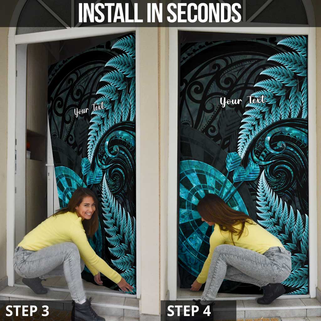 Personalised New Zealand Darts Door Cover Happiness Is A Tight Threesome Maori Paua Shell - Aussie Hoodie