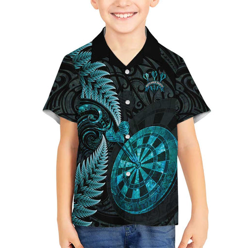 Personalised New Zealand Darts Family Matching Off Shoulder Short Dress and Hawaiian Shirt Happiness Is A Tight Threesome Maori Paua Shell