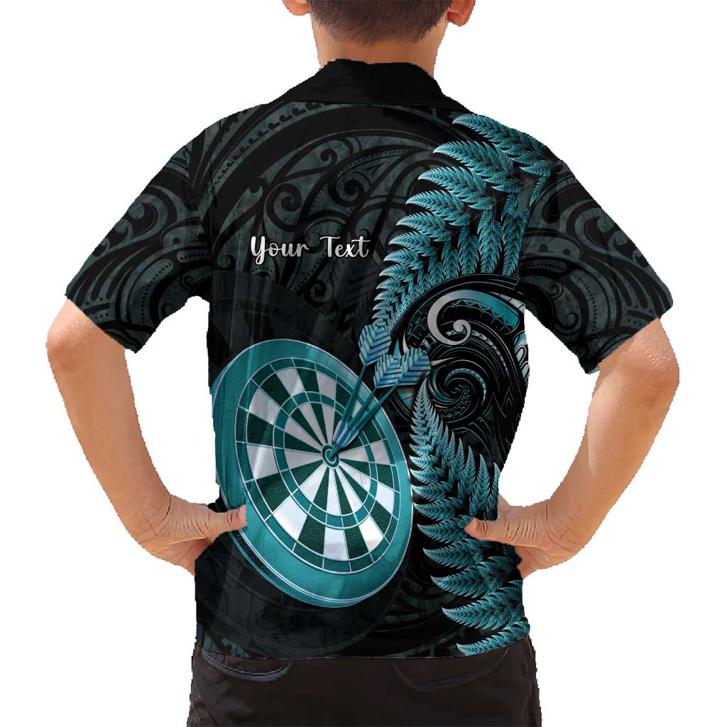 Personalised New Zealand Darts Family Matching Summer Maxi Dress and Hawaiian Shirt Happiness Is A Tight Threesome Maori Paua Shell