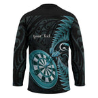 Personalised New Zealand Darts Hockey Jersey Happiness Is A Tight Threesome Maori Paua Shell - Aussie Hoodie