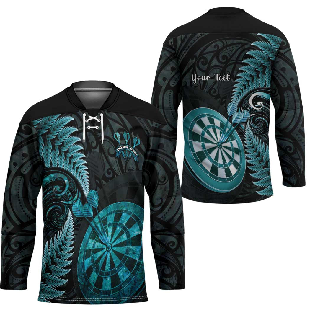 Personalised New Zealand Darts Hockey Jersey Happiness Is A Tight Threesome Maori Paua Shell - Aussie Hoodie