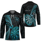 Personalised New Zealand Darts Hockey Jersey Happiness Is A Tight Threesome Maori Paua Shell - Aussie Hoodie