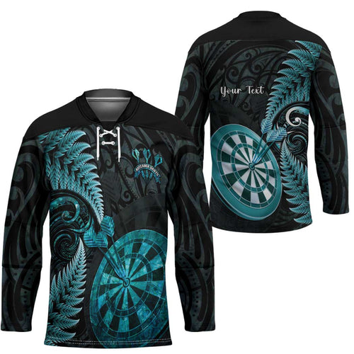 Personalised New Zealand Darts Hockey Jersey Happiness Is A Tight Threesome Maori Paua Shell - Aussie Hoodie