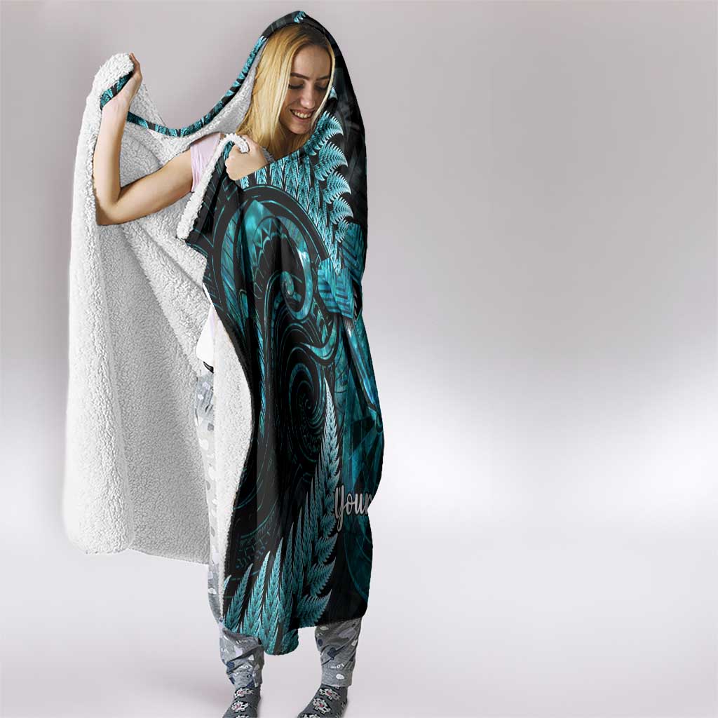 Personalised New Zealand Darts Hooded Blanket Happiness Is A Tight Threesome Maori Paua Shell