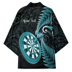 Personalised New Zealand Darts Kimono Happiness Is A Tight Threesome Maori Paua Shell - Aussie Hoodie