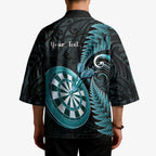 Personalised New Zealand Darts Kimono Happiness Is A Tight Threesome Maori Paua Shell - Aussie Hoodie