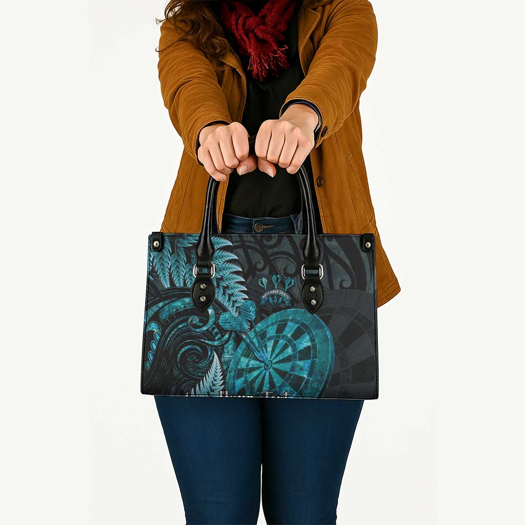 Personalised New Zealand Darts Leather Bag Happiness Is A Tight Threesome Maori Paua Shell - Aussie Hoodie