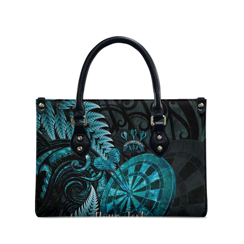 Personalised New Zealand Darts Leather Bag Happiness Is A Tight Threesome Maori Paua Shell - Aussie Hoodie