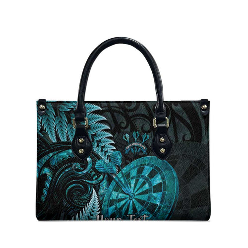 Personalised New Zealand Darts Leather Bag Happiness Is A Tight Threesome Maori Paua Shell - Aussie Hoodie