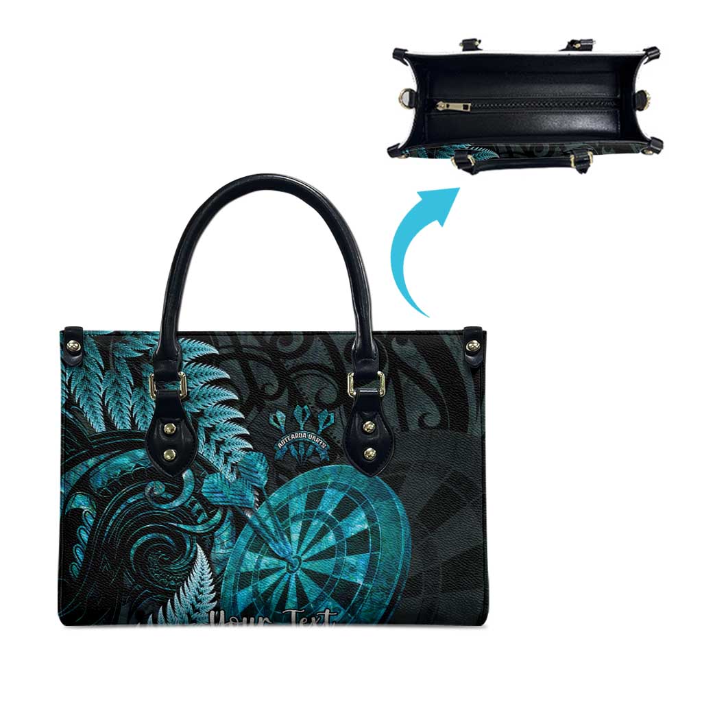 Personalised New Zealand Darts Leather Bag Happiness Is A Tight Threesome Maori Paua Shell - Aussie Hoodie