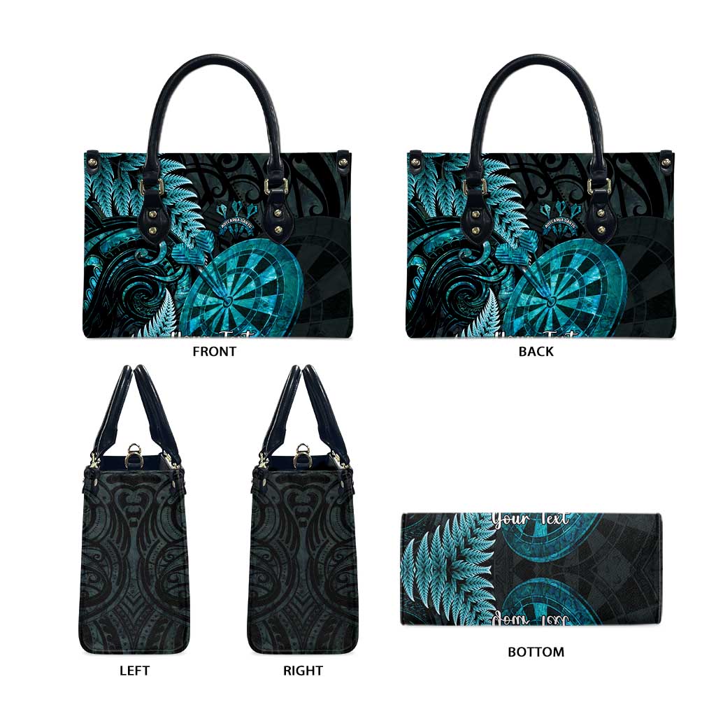Personalised New Zealand Darts Leather Bag Happiness Is A Tight Threesome Maori Paua Shell - Aussie Hoodie
