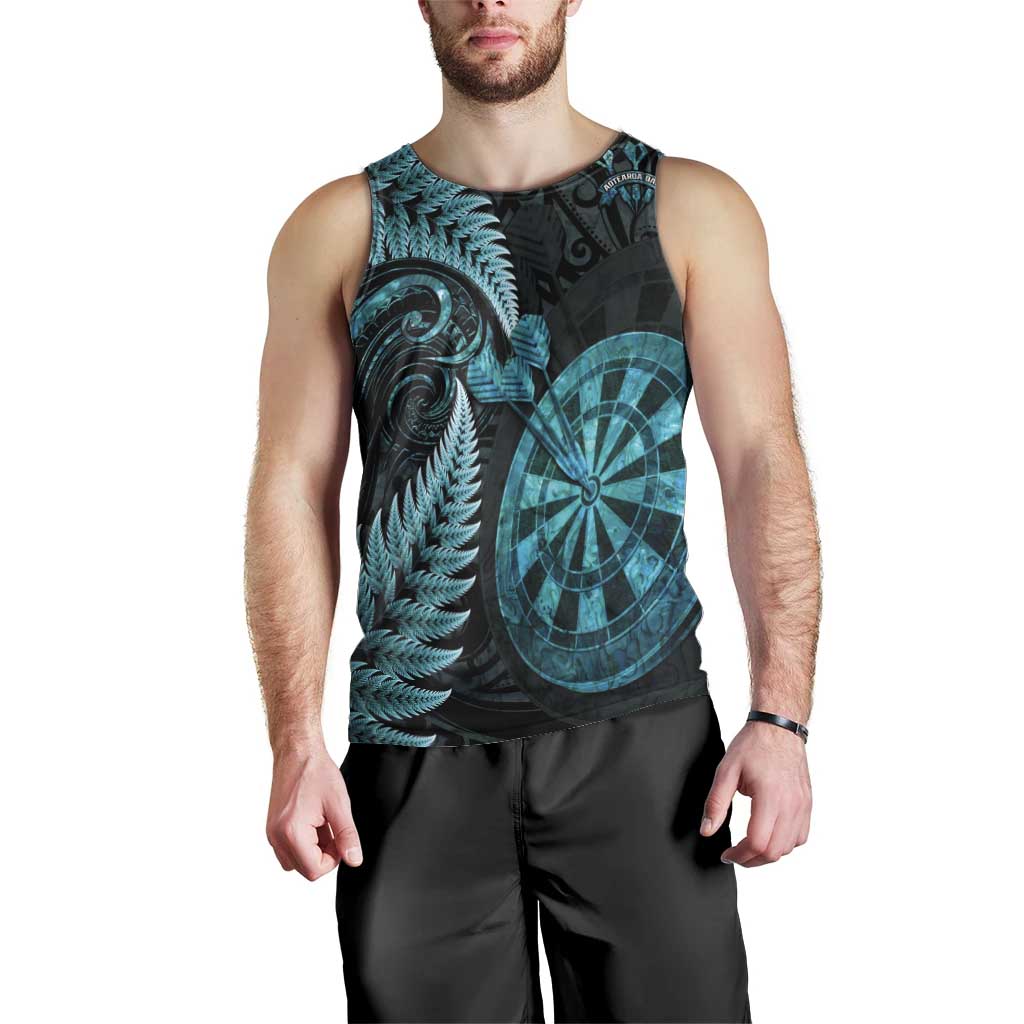 Personalised New Zealand Darts Men Tank Top Happiness Is A Tight Threesome Maori Paua Shell