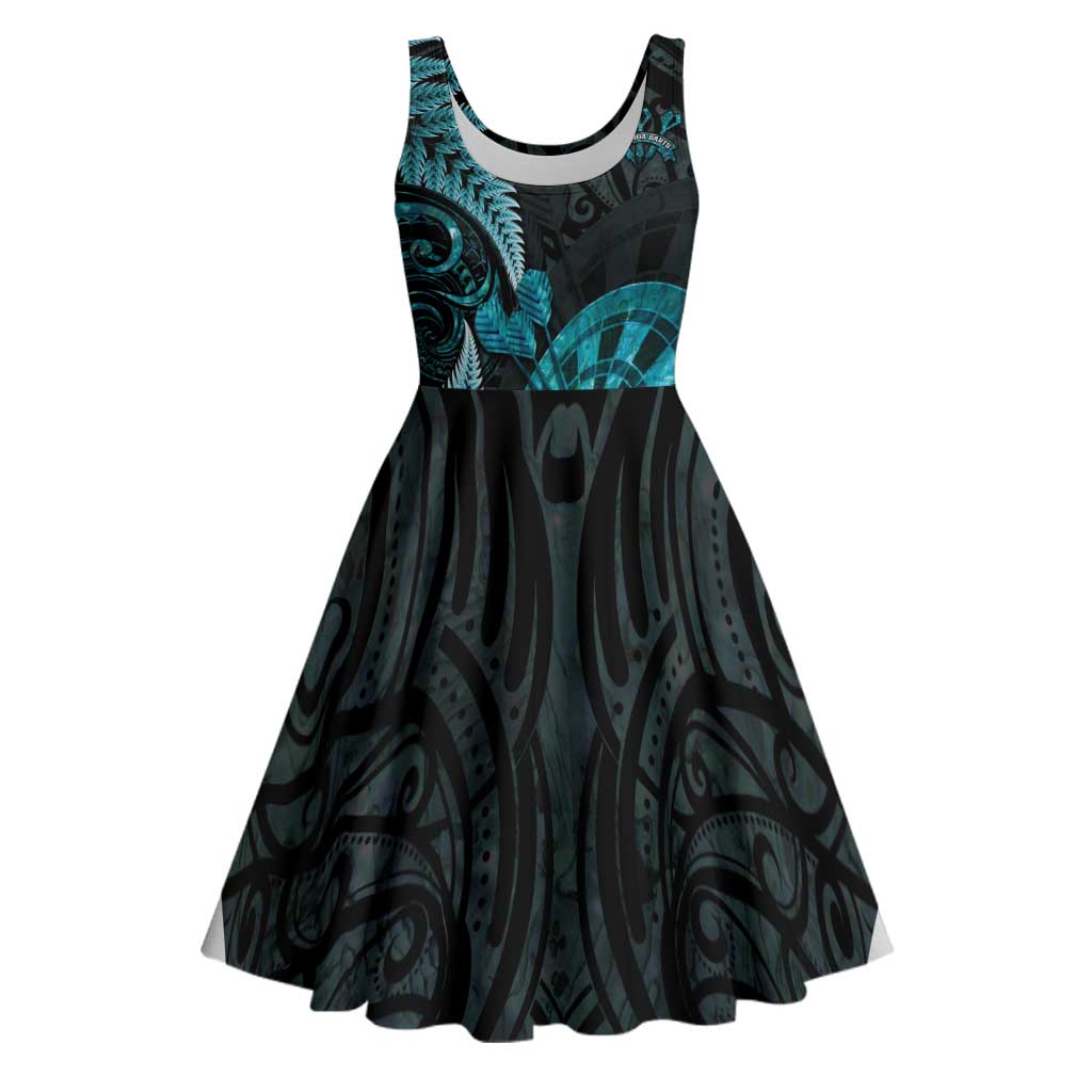 Personalised New Zealand Darts Midi Dress Happiness Is A Tight Threesome Maori Paua Shell - Aussie Hoodie