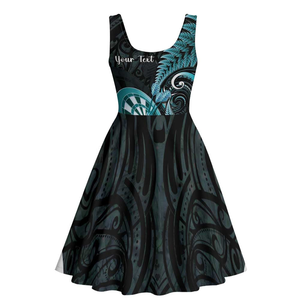 Personalised New Zealand Darts Midi Dress Happiness Is A Tight Threesome Maori Paua Shell - Aussie Hoodie