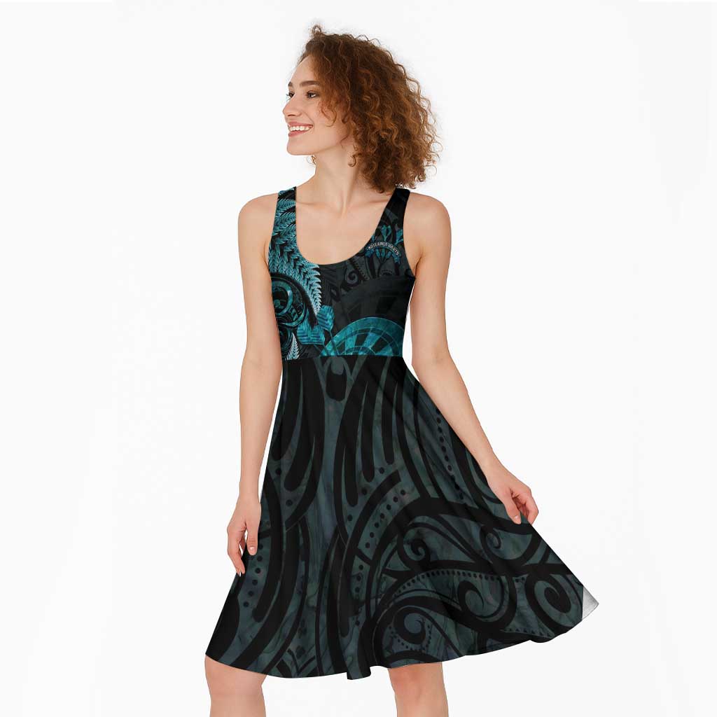 Personalised New Zealand Darts Midi Dress Happiness Is A Tight Threesome Maori Paua Shell - Aussie Hoodie