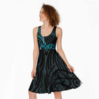 Personalised New Zealand Darts Midi Dress Happiness Is A Tight Threesome Maori Paua Shell - Aussie Hoodie