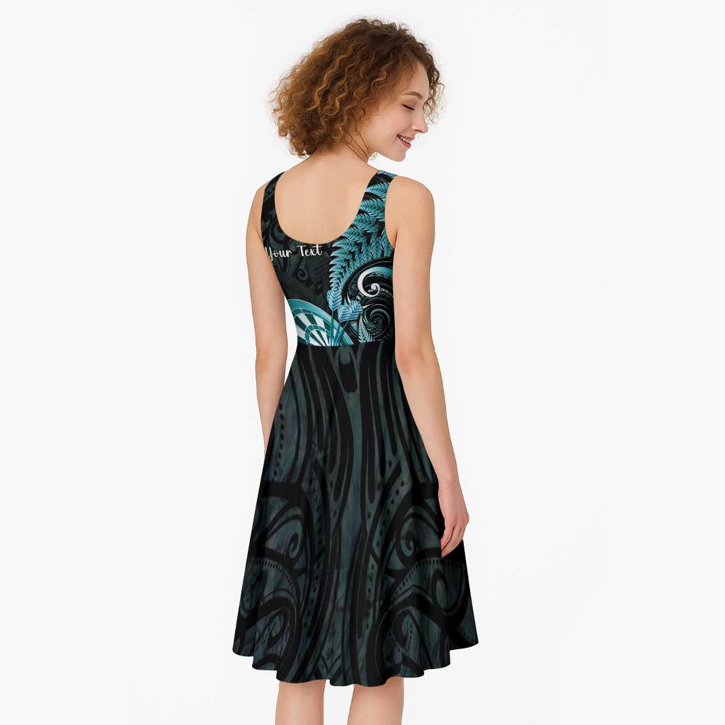 Personalised New Zealand Darts Midi Dress Happiness Is A Tight Threesome Maori Paua Shell - Aussie Hoodie