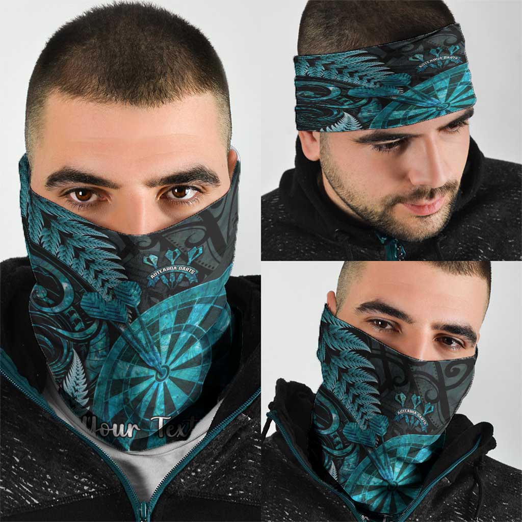 Personalised New Zealand Darts Neck Gaiter Happiness Is A Tight Threesome Maori Paua Shell - Aussie Hoodie