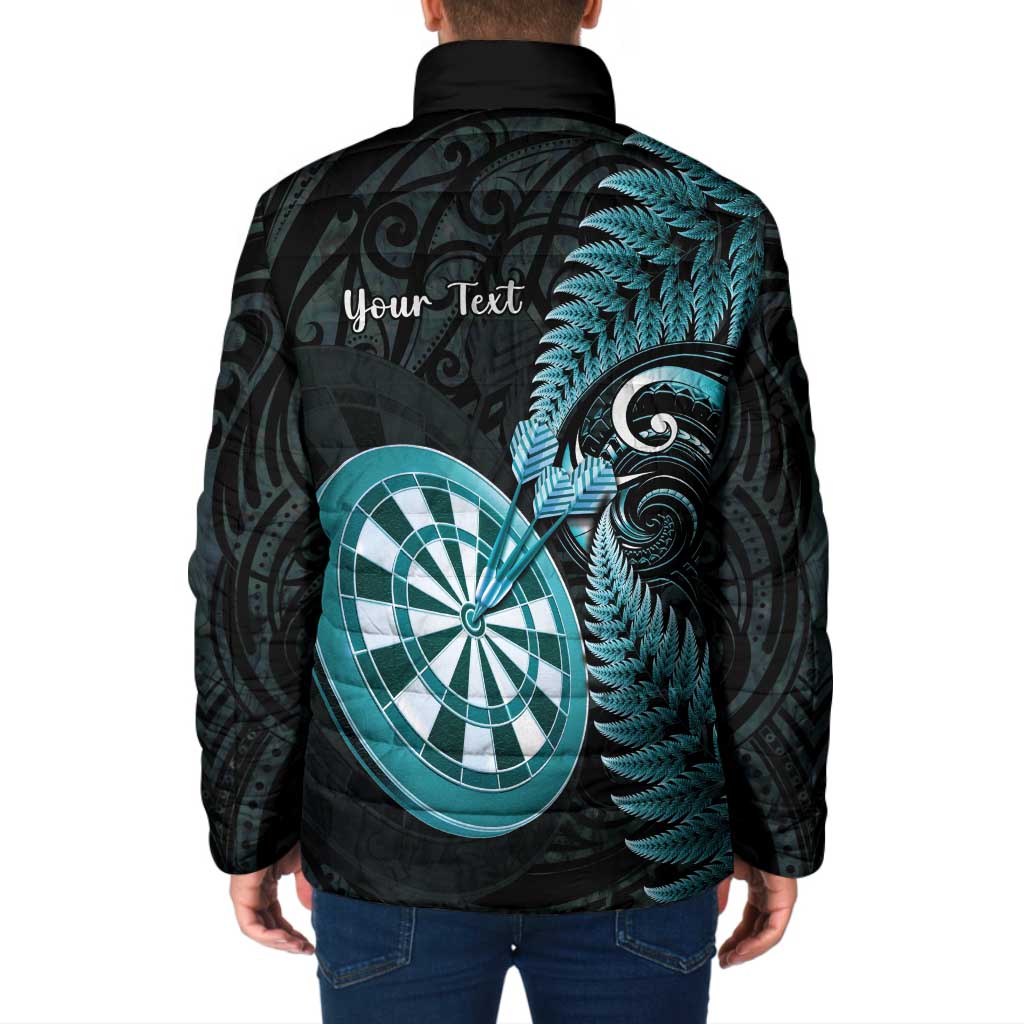 Personalised New Zealand Darts Padded Jacket Happiness Is A Tight Threesome Maori Paua Shell - Aussie Hoodie