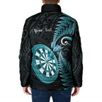 Personalised New Zealand Darts Padded Jacket Happiness Is A Tight Threesome Maori Paua Shell - Aussie Hoodie