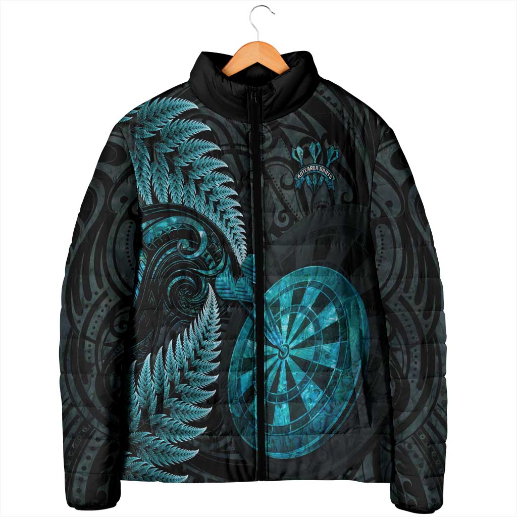 Personalised New Zealand Darts Padded Jacket Happiness Is A Tight Threesome Maori Paua Shell - Aussie Hoodie