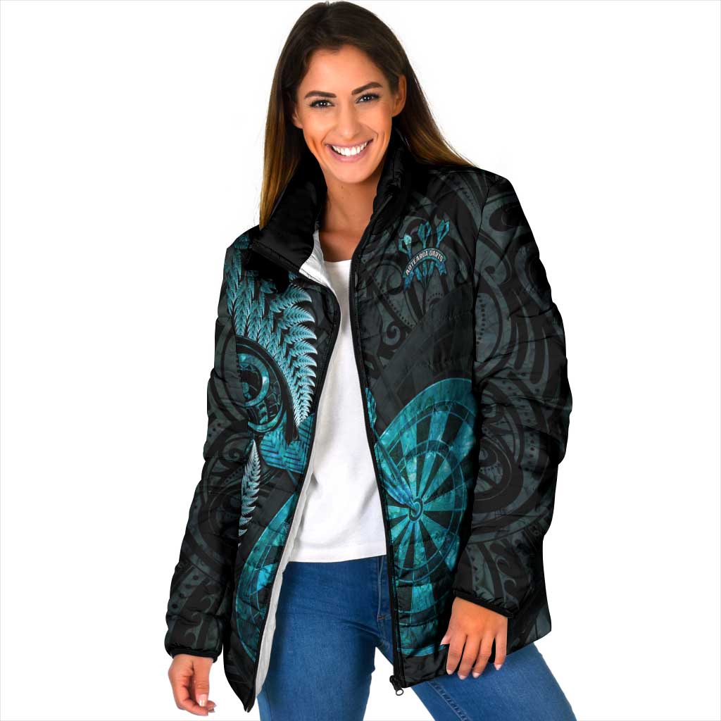Personalised New Zealand Darts Padded Jacket Happiness Is A Tight Threesome Maori Paua Shell - Aussie Hoodie