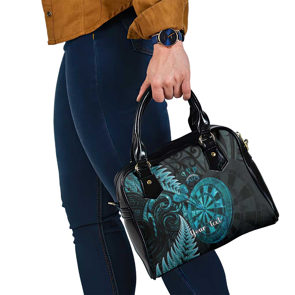Personalised New Zealand Darts Shoulder Handbag Happiness Is A Tight Threesome Maori Paua Shell