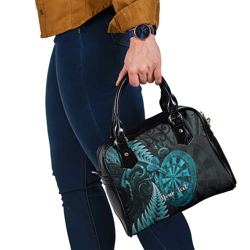 Personalised New Zealand Darts Shoulder Handbag Happiness Is A Tight Threesome Maori Paua Shell