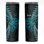 Personalised New Zealand Darts Skinny Tumbler Happiness Is A Tight Threesome Maori Paua Shell