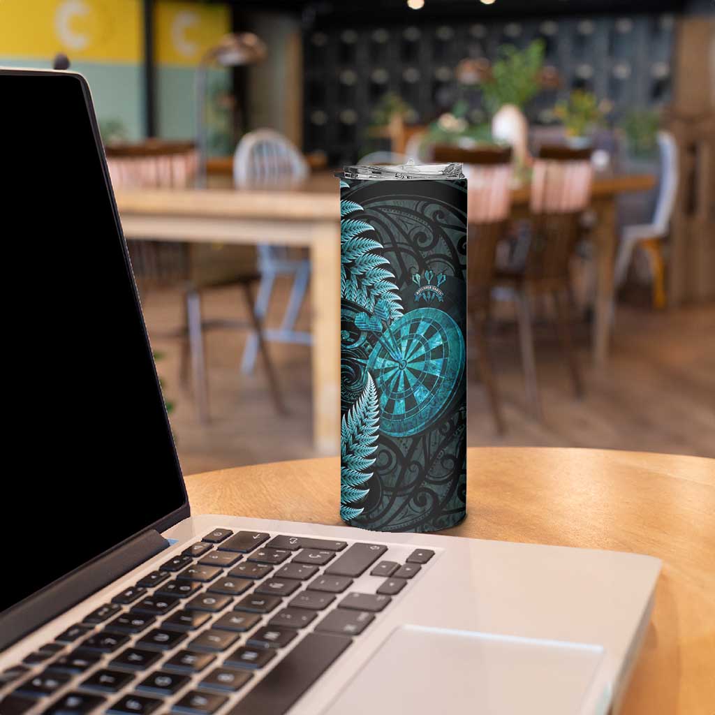 Personalised New Zealand Darts Skinny Tumbler Happiness Is A Tight Threesome Maori Paua Shell