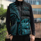Personalised New Zealand Darts Sleeveless Puffer Jacket Happiness Is A Tight Threesome Maori Paua Shell - Aussie Hoodie