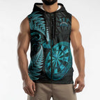 Personalised New Zealand Darts Sleeveless Zip Hoodie Happiness Is A Tight Threesome Maori Paua Shell LT14