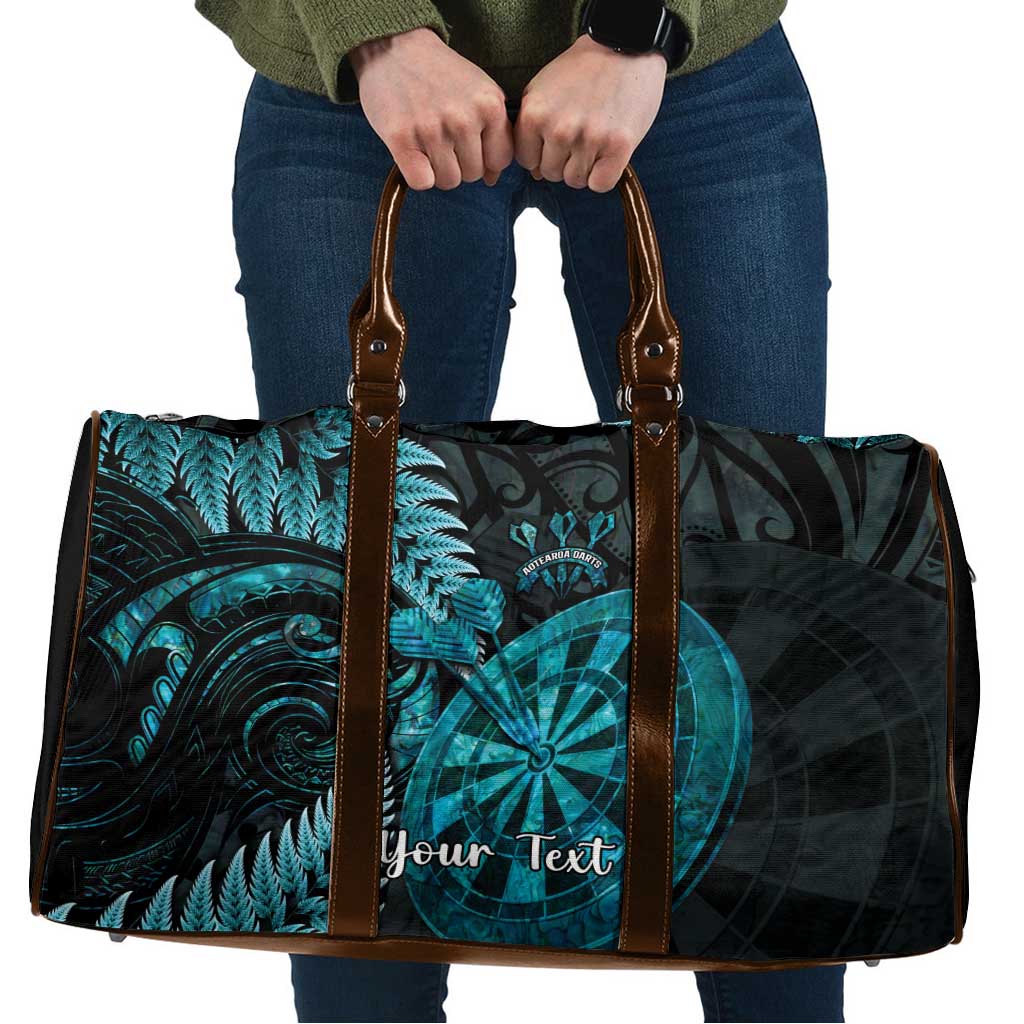 Personalised New Zealand Darts Travel Bag Happiness Is A Tight Threesome Maori Paua Shell - Aussie Hoodie
