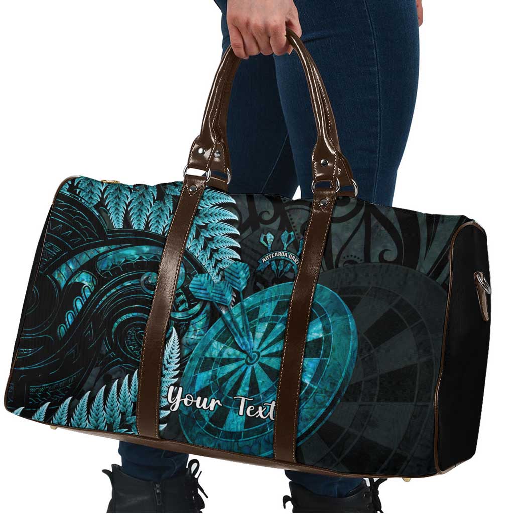 Personalised New Zealand Darts Travel Bag Happiness Is A Tight Threesome Maori Paua Shell - Aussie Hoodie