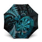 Personalised New Zealand Darts Umbrella Happiness Is A Tight Threesome Maori Paua Shell - Aussie Hoodie