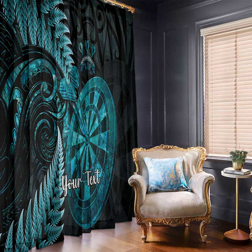 Personalised New Zealand Darts Window Curtain Happiness Is A Tight Threesome Maori Paua Shell
